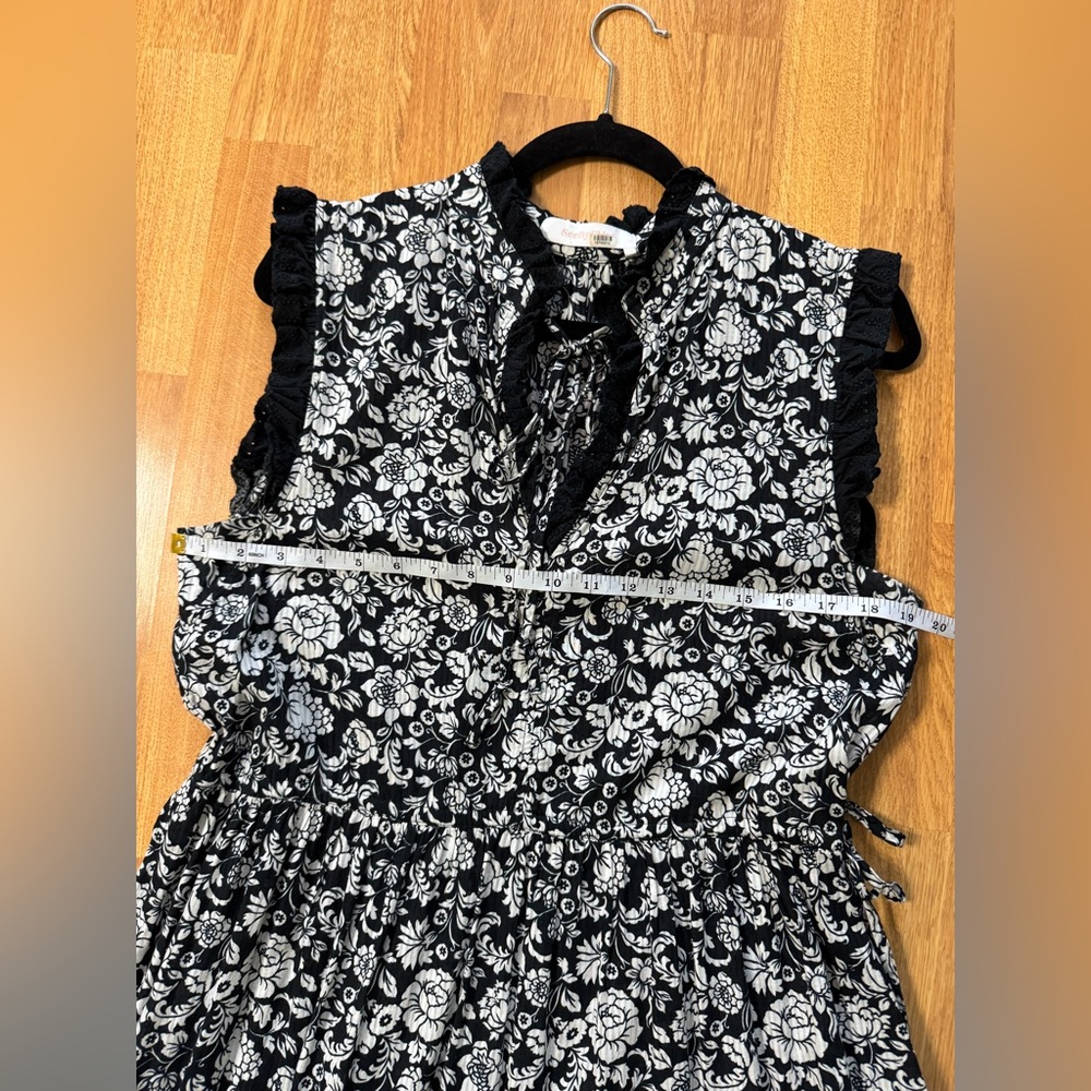 See by Chloe-Floral MIDI Dress Black/White Peonies Sz 44 (Large 12-14) - Picture 15 of 15